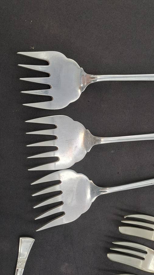 10 Pieces of Vintage Angora Silverplate Cutlery registered Rd.829600-Made In England