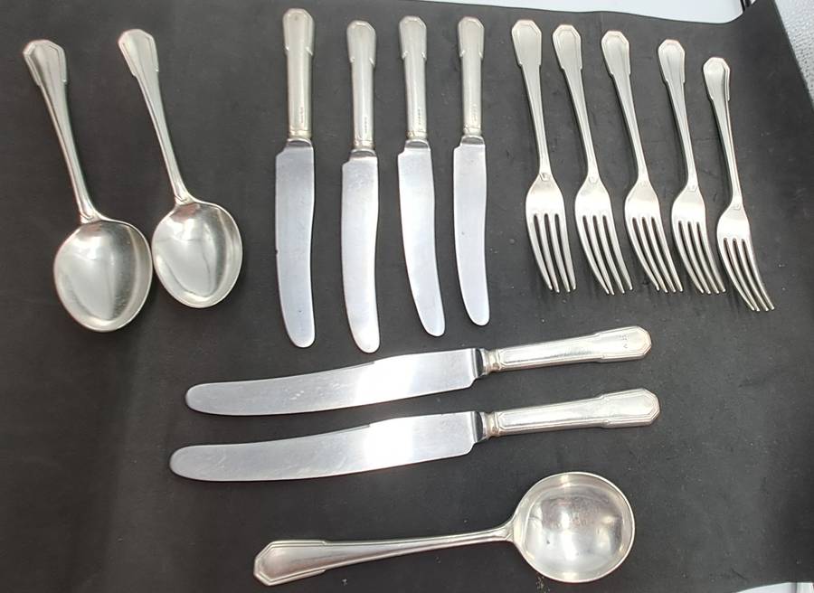 14 Vintage Gladwin Ltd. Embassy A1 Silverplate Cutlery Pieces  Rd.no.782376 Made in England