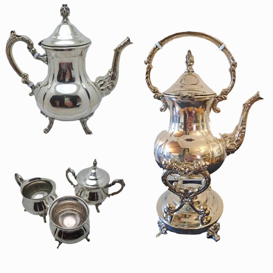 Very Large 8pc Antique/Vintage Silver Plated on Copper Tea and Coffee set