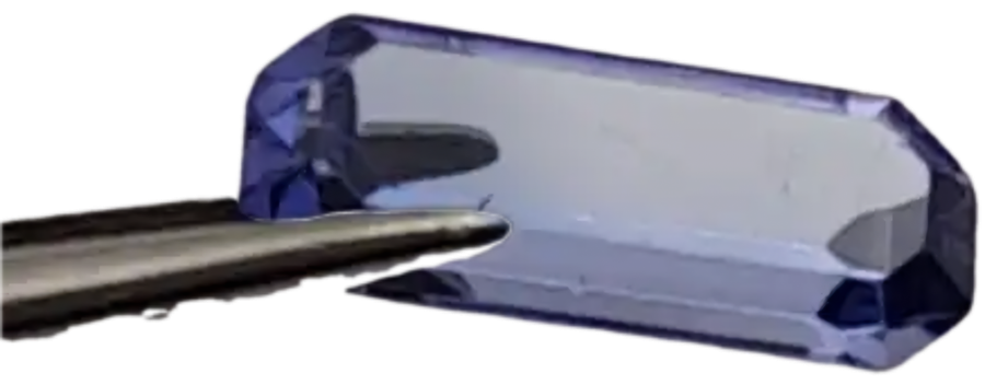 E.G.L Certified 0,654ct Natural Tanzanite -Emerald-Blue-Violet,Light,-full report -in Capsule