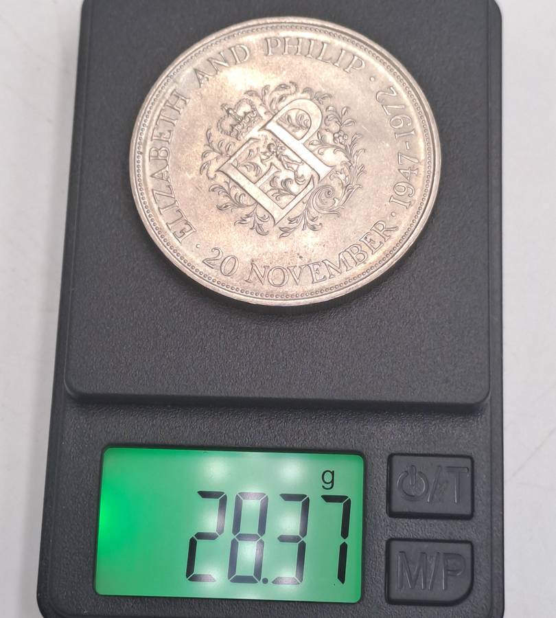 1972 United Kingdom 1947-1972 - 25 New Pence - Elizabeth II Silver Wedding