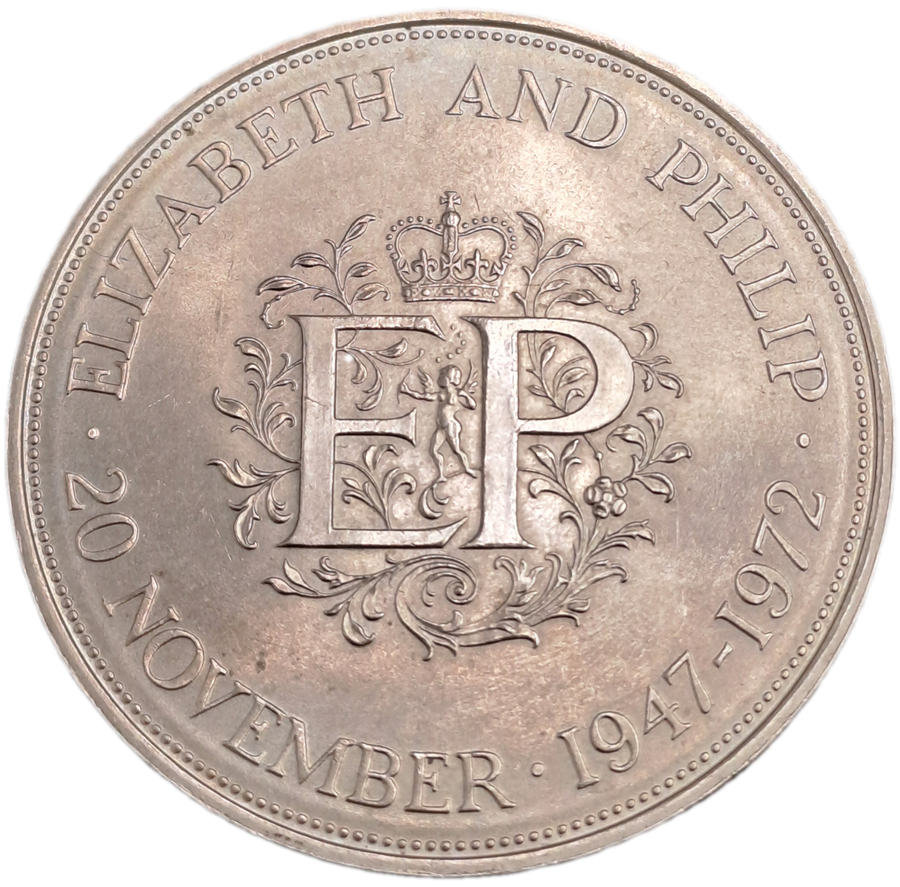 1972 United Kingdom 1947-1972 - 25 New Pence - Elizabeth II Silver Wedding