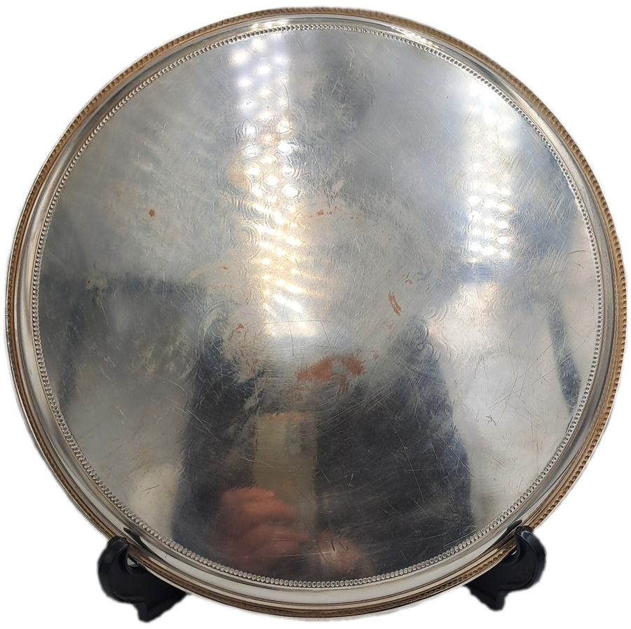 Vintage Silver Plated Tray 37cm in Diameter -Engraved - Presented by Natal Coastal P.S.S.A Branch...