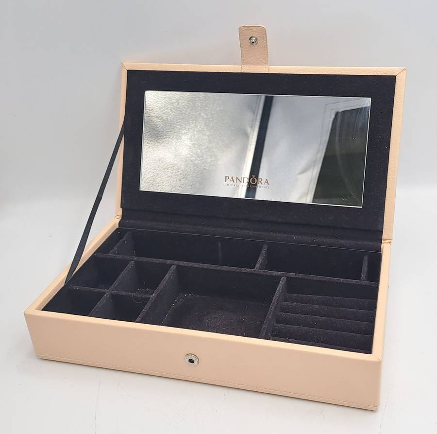 Pandora Leather Covered Jewelry Box with Mirror