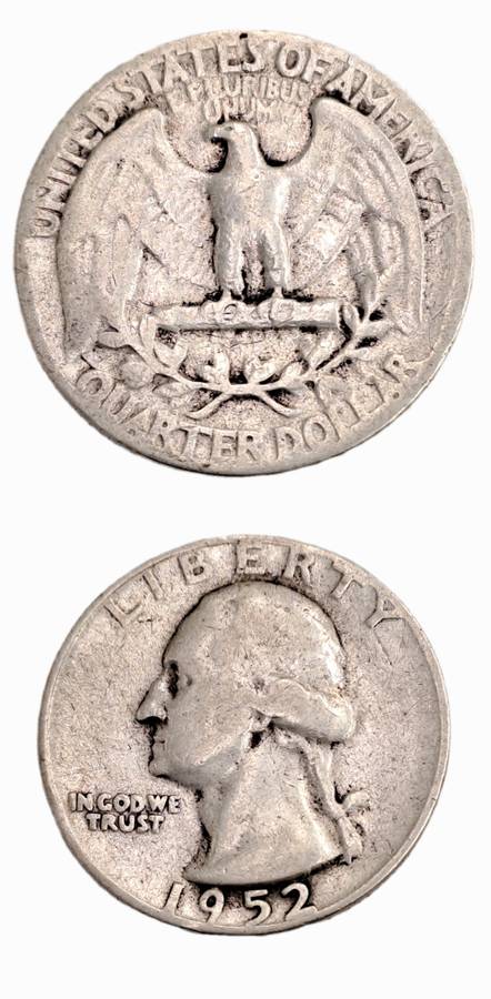 1952  United States SILVER (.900)  ¼ Dollar "Washington Silver Quarter"