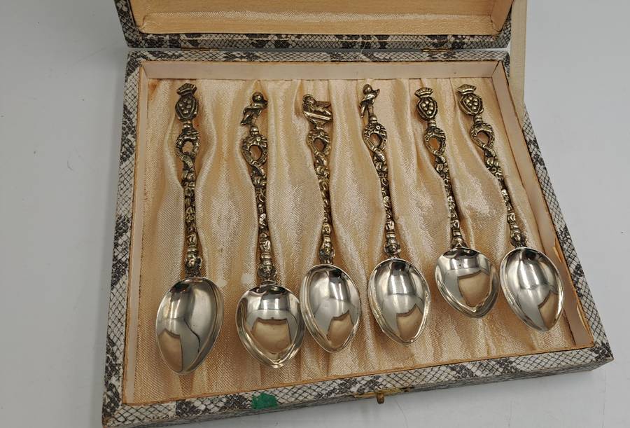 6pc Vintage Italian Demitasse Tea Spoons -Boxed