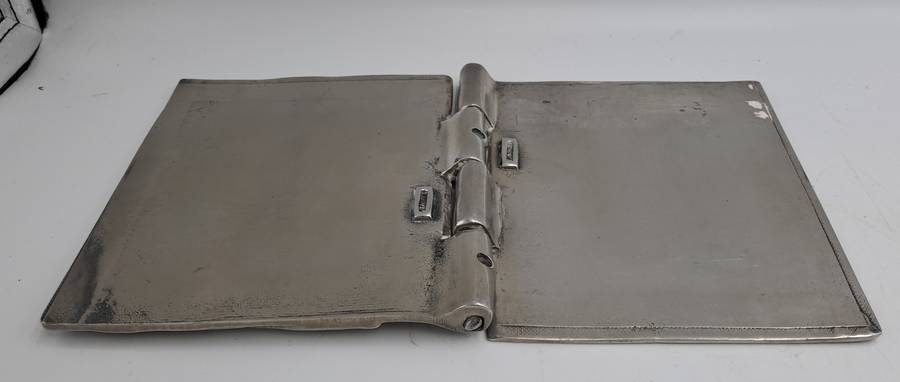 Rare and unusual early Carrol Boyes pewter notebook holder