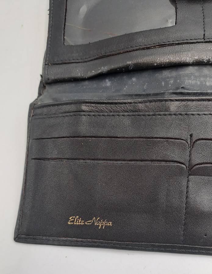 Pre-owned Elite Nappa Ladies Leather Clutch Purse -Black