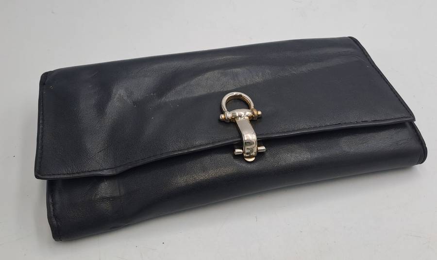 Pre-owned Elite Nappa Ladies Leather Clutch Purse -Black