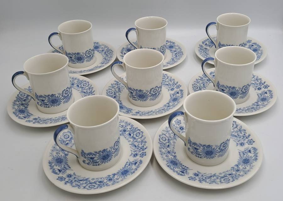 Vintage 16pc Royal Doulton CRANBOURNE T.C.1032 English Translucent China Cups and saucers