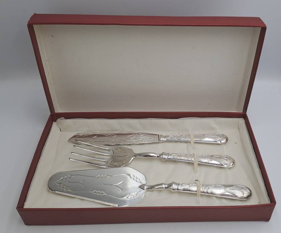 Vintage Silver Plated Pastry / Cake Serving Set -Boxed