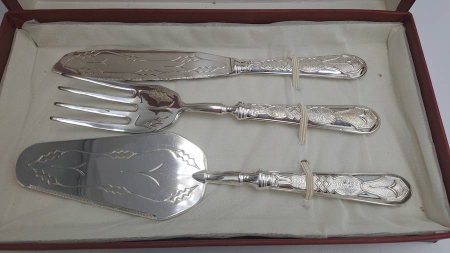 Vintage Silver Plated Pastry / Cake Serving Set -Boxed