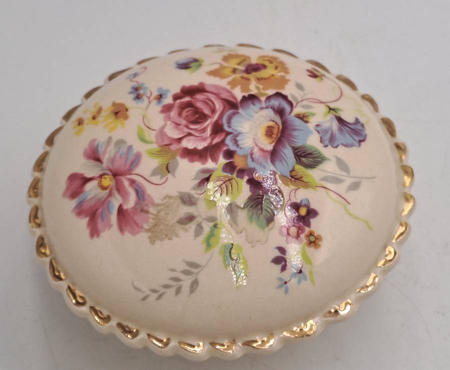Vintage Floral Porcelain Pomander (container of aromatic substances)