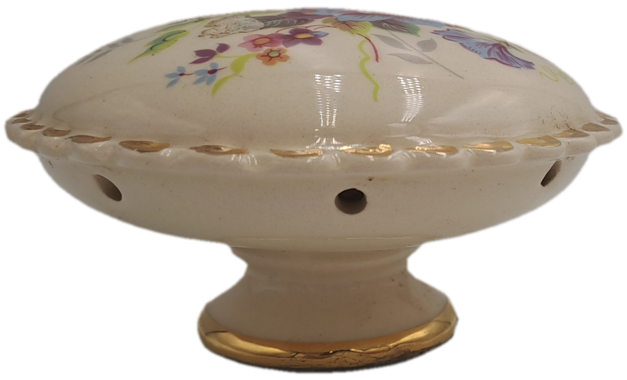 Vintage Floral Porcelain Pomander (container of aromatic substances)