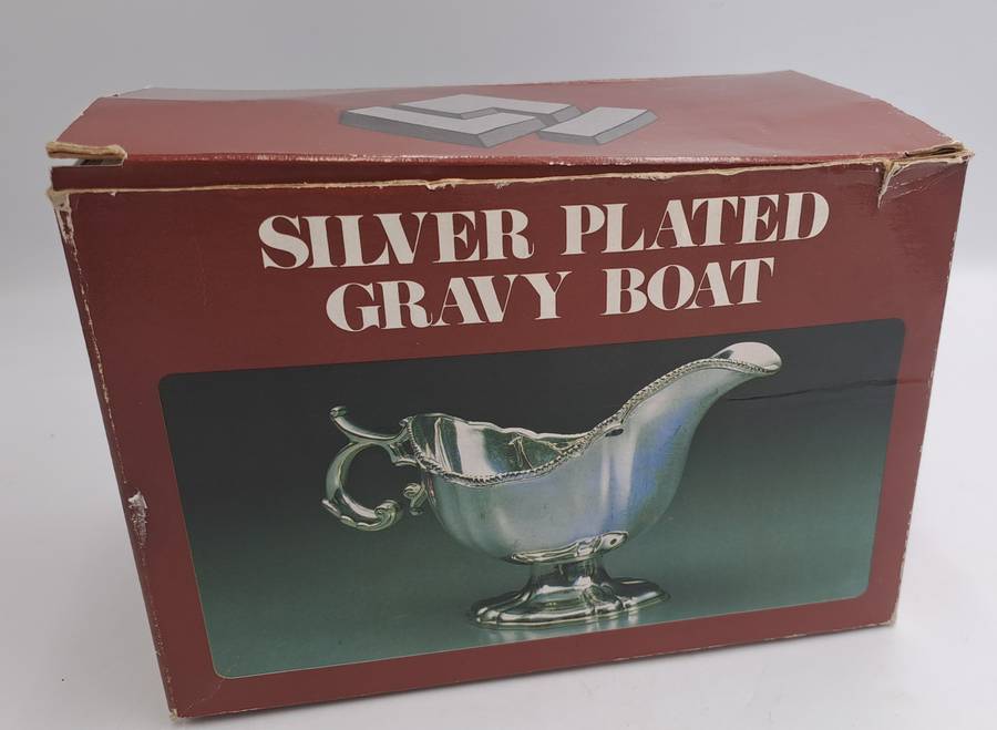 Vintage Silver-Plated Gravy Boat -Boxed