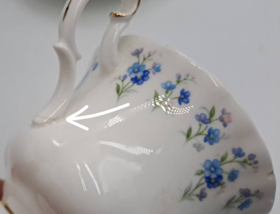 Vintage Royal Albert Memory Lane Cup and Saucer -Cup has a Chip