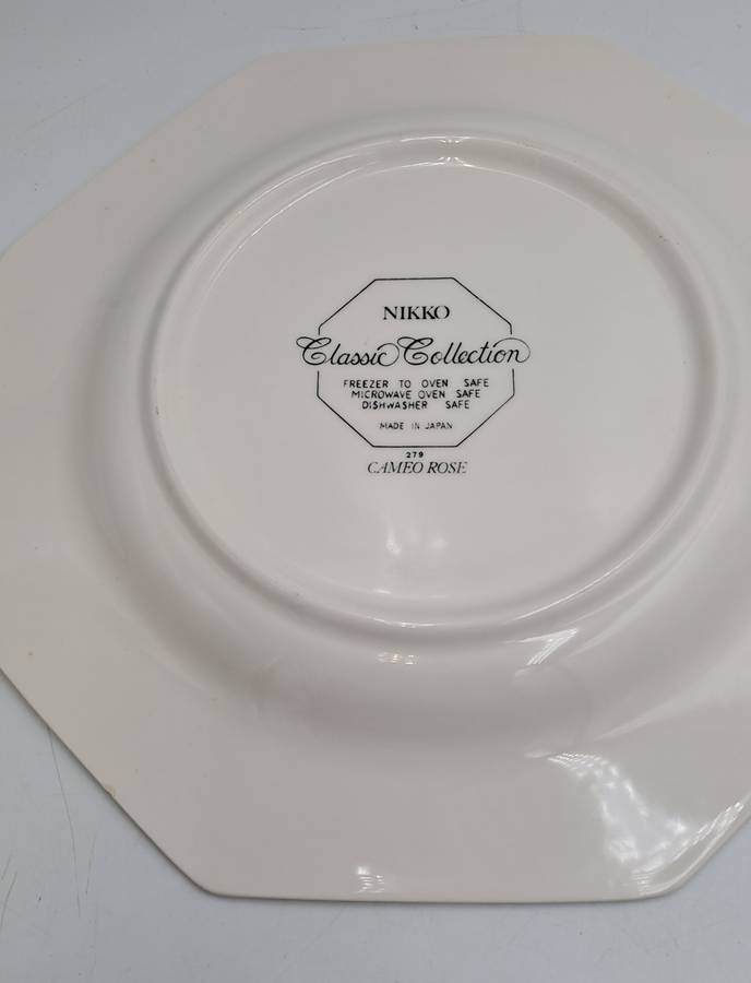 Vintage 1982-1992 Cameo Rose Large Dinner Plate By Nikko Classic Collection (11 Available)-Japan