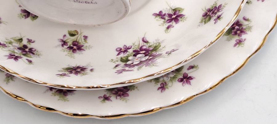 Royal Albert Sweet Violets Tea Trio Bone China