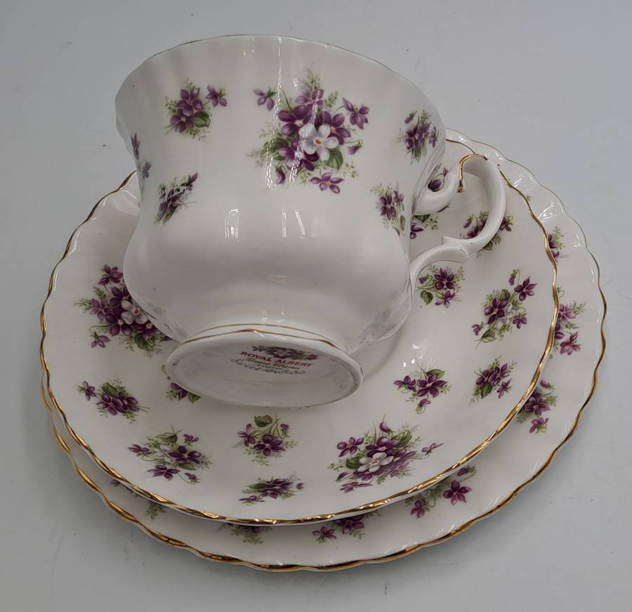 Royal Albert Sweet Violets Tea Trio Bone China