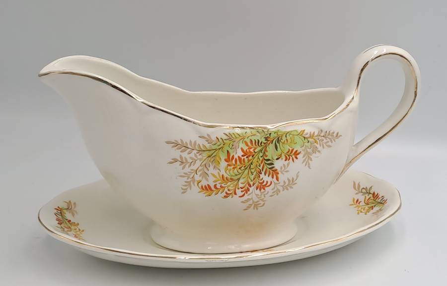 Vintage GRINDLEY Creampetal Gravy Boat with Saucer