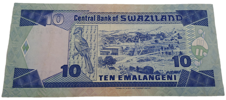 Rare-1986 Kingdom of Swaziland 10 Emalangeni Bank Note