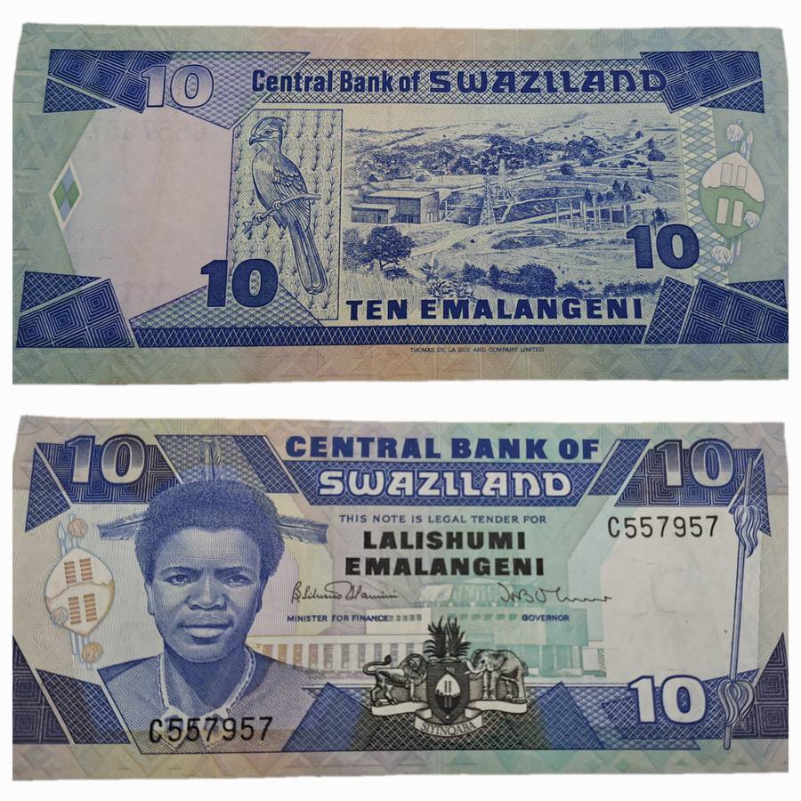 Rare-1986 Kingdom of Swaziland 10 Emalangeni Bank Note
