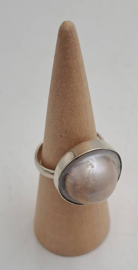 Pre-owned Sterling Silver Pearl ring