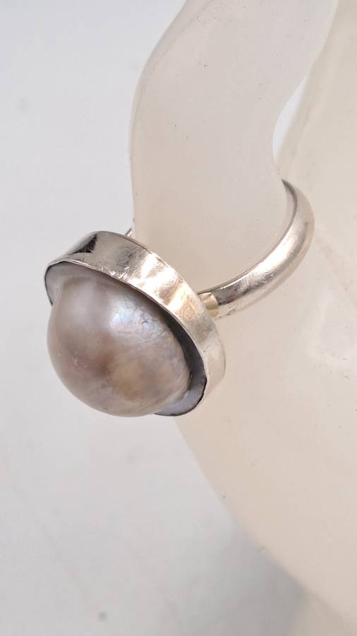 Pre-owned Sterling Silver Pearl ring