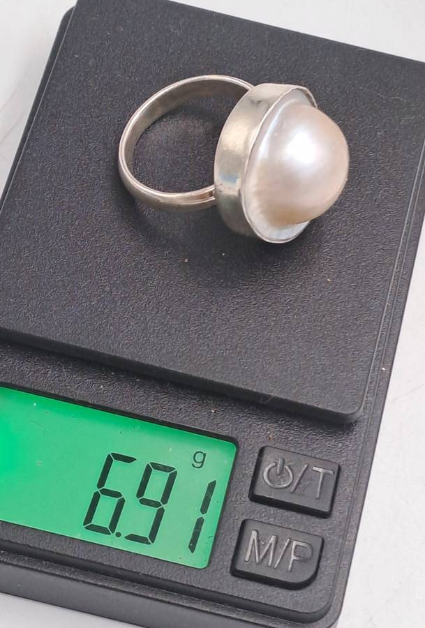 Pre-owned Sterling Silver Pearl ring