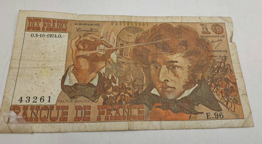 1974 France 10 Francs - Berlioz type 1972 Bank Note