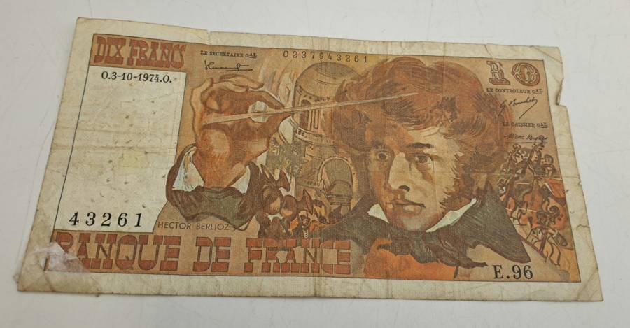 1974 France 10 Francs - Berlioz type 1972 Bank Note