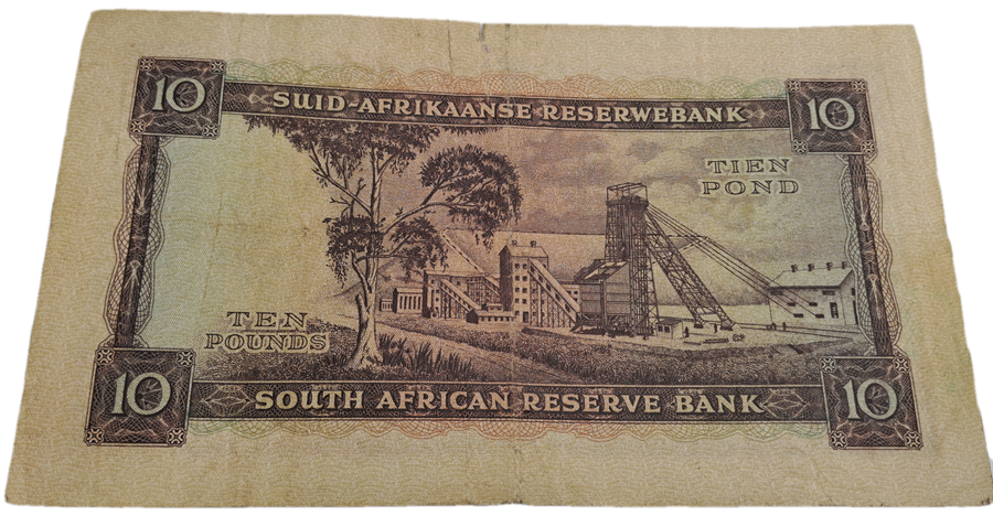 Rare!!! 1955 South Africa 10 Pounds Note Afrikaans-English-M.H de Kock