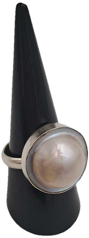 Pre-owned Sterling Silver Pearl ring