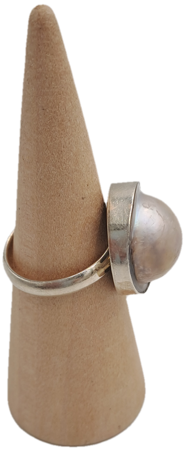 Pre-owned Sterling Silver Pearl ring