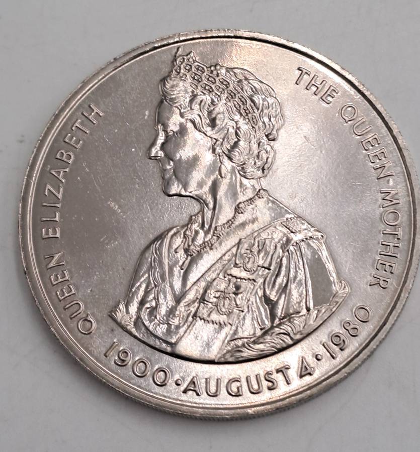 1980 Falkland Islands  50 Pence - Elizabeth II 80th Anniversary of the Queen Mother Commemorative