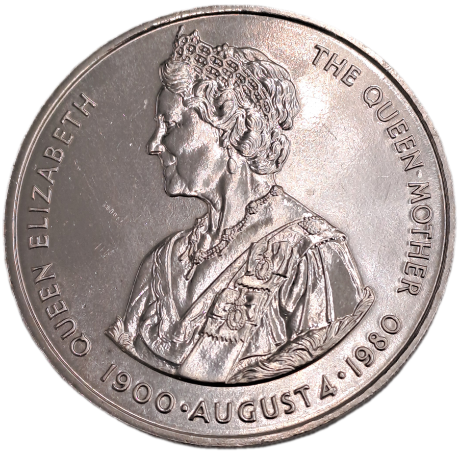 1980 Falkland Islands  50 Pence - Elizabeth II 80th Anniversary of the Queen Mother Commemorative