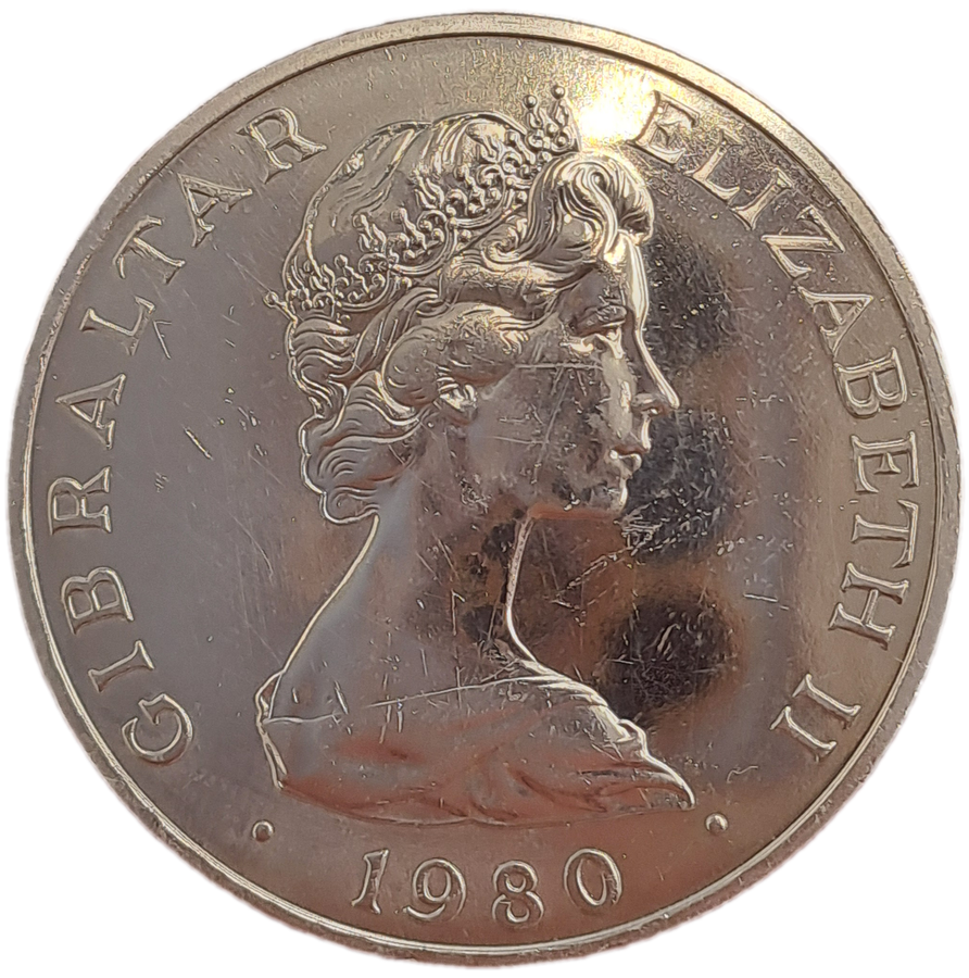 1980 Gibraltar 1 Crown 80th anniversary of the birth of the Queen Mother.Commemorative issue