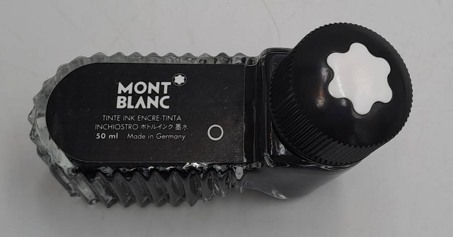 Pre-owned Mont Blank 50ml Black Ink -Still Full