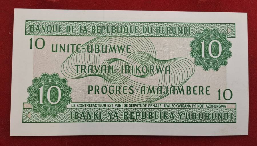 2007  Burundi 10 Francs Uncirculated Bank Note
