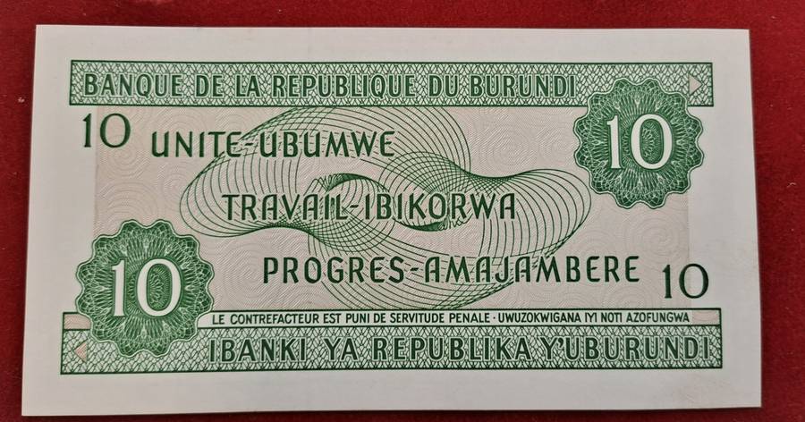 2007  Burundi 10 Francs Uncirculated Bank Note