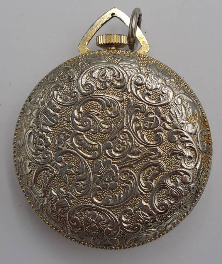 Vintage 1060's Swiss LAMAR Gold Tone Pendant windup watch -Roman Numerals- see condition