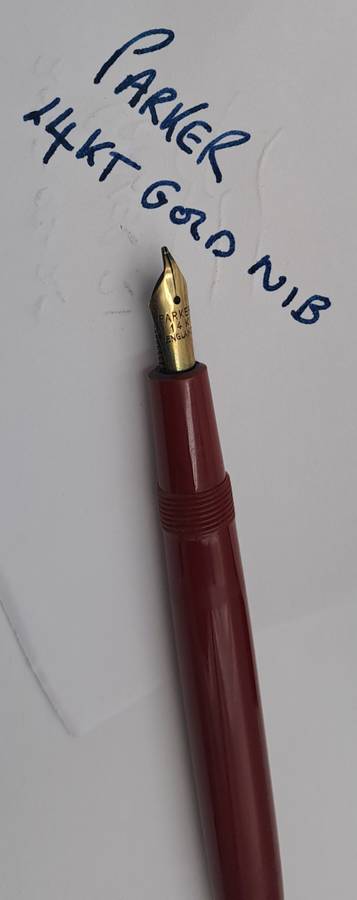 Vintage Ladies Parker 14kt Gold Nib Fountain Pen with squuese Converter -INK tested- 12,5cm