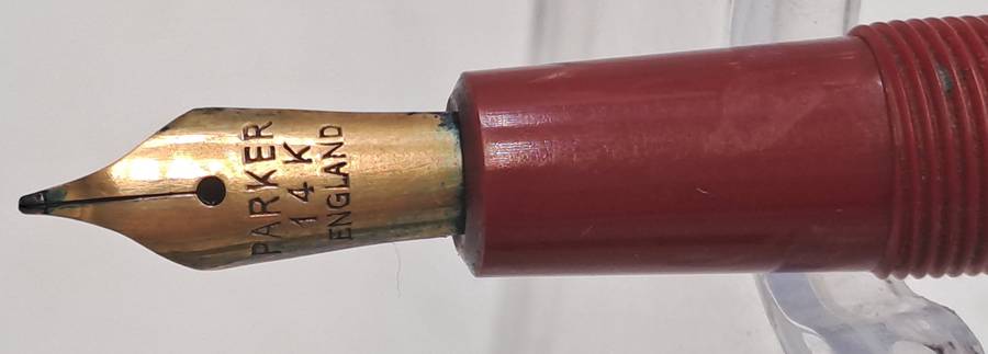 Vintage Ladies Parker 14kt Gold Nib Fountain Pen with squuese Converter -INK tested- 12,5cm