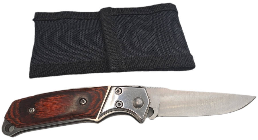 Small Pocket Knife with flick action in Canvas pouch- &,5cm closed