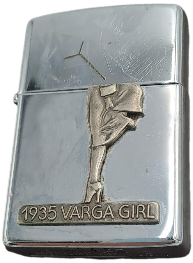 1993 Zippo Lighter with ONLY the Bottom Half of the 1835 Varga Girl -Need a service