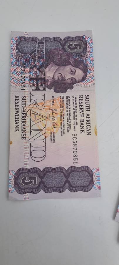 Lot of 10 1989 Gerhard De Kock R5 Notes 3rd Issue In Sequence