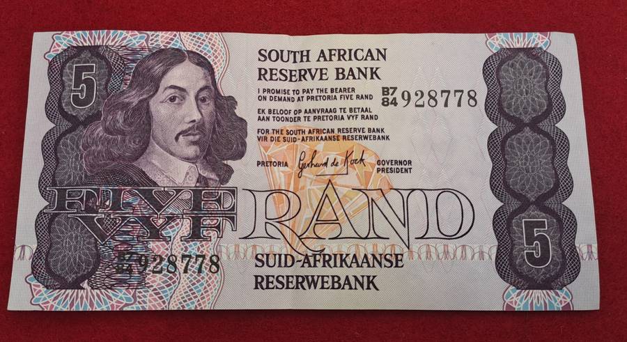 1984 GPC de Kock 5 Rand Note-3rd Issue -