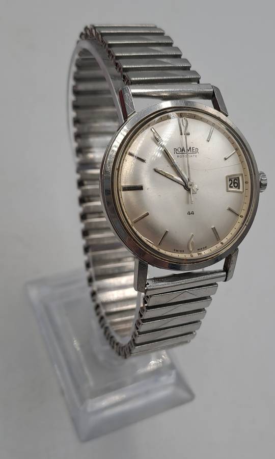 Vintage Swiss Made Roamer Rotodate Mechanical Watch -Working- Boxed