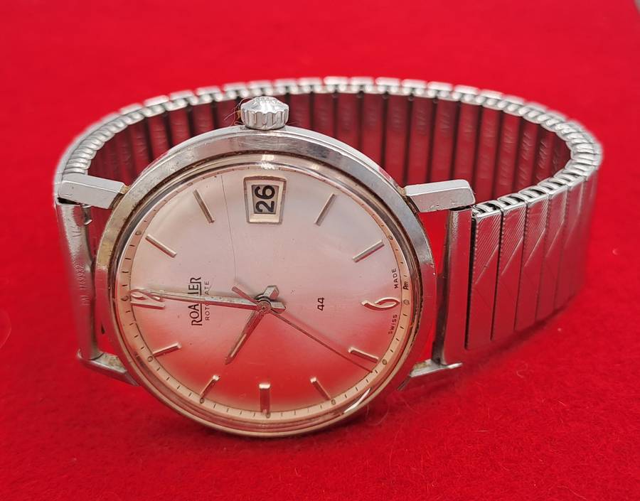 Vintage Swiss Made Roamer Rotodate Mechanical Watch -Working- Boxed