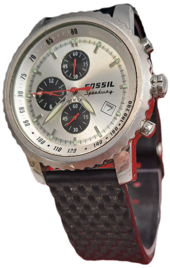 Pre-Owned Fossil Blue Speedway Mens Quartz 100m Watch -